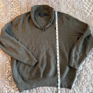 Polo Ralph Lauren Men’s 1/4 Zip Sweater Gray Cotton Pullover